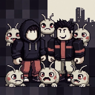 Pixel Roblox Avatars with Cute Pocket Monster Creatures