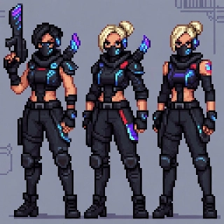 Zúrivý nahnevaný pixel art Valorant Agent Faces Grid