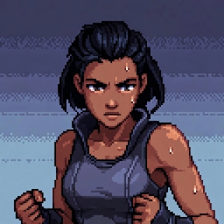 Determined Valorant Agent Pixel Art Athlete Grit