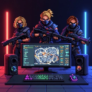 Pixel Art Valorant Agents Pro Gamer RGB Setup