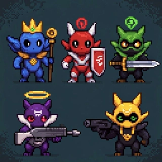 Pocket Monster Style Pixel Valorant Agent Creatures