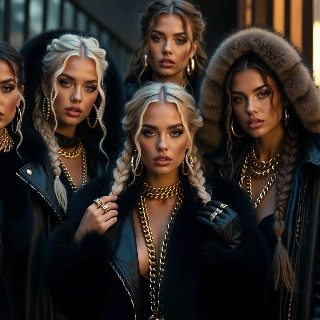 Baddie Girls Bold Street Fashion Group Portrait