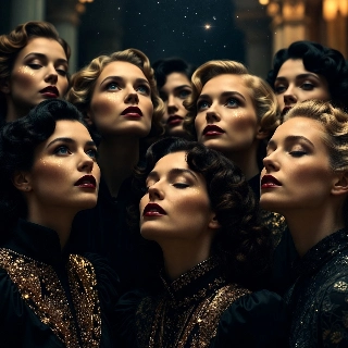 Dreamy Eyed Baddie Girls Gazing at Stars Art