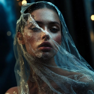 Dreamy Eyed Baddie in Ethereal Lace Veil