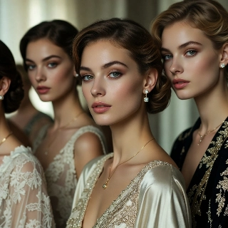 Elegant Baddie Girls Vogue Fashion Portrait