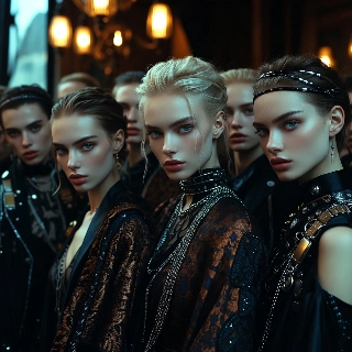 Bold Baddie Korean Girls Street Fashion Group Portrait