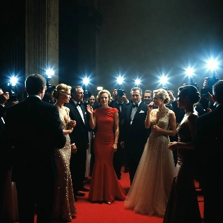 Korean Style Girl Red Carpet Camera Flashes