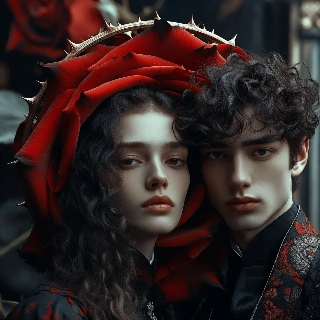 Thorny Red Rose Dark Romantic Korean Couple PFP