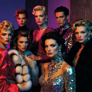 Vibrant Y2K Retro Korean Fashion Group Portrait