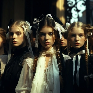 Coquette Aesthetic Girls with Ribbons and Bows