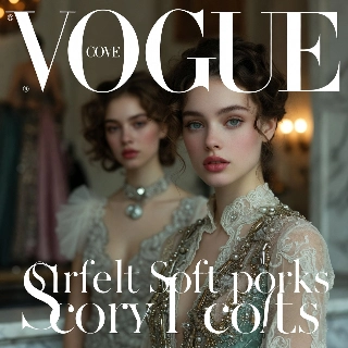 Elegant Soft Girl Vogue Cover Portrait