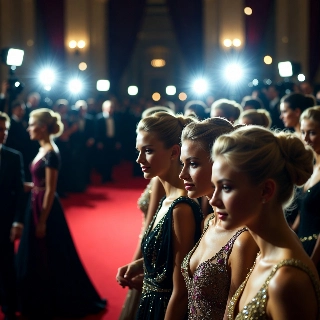 Glamorous Soft Girl Red Carpet Camera Flashes