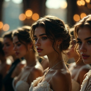 Lonely Soft Girl in Cinematic Bokeh Crowd