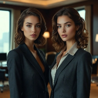 Modern Executive Soft Girl in Sharp Suit Portrait