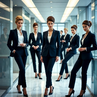 Modern Executive Soft Girls in Sharp Suits