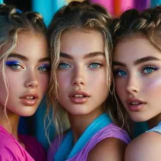 สาวน้อยน่ารักสไตล์อินดี้ สีสันสดใส สามคน