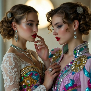 Vibrant Y2K Retro Soft Girls Duo Fashion