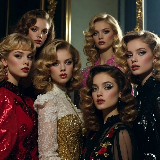 ภาพถ่ายหมู่สาวๆ สไตล์เรโทร Y2K สดใส