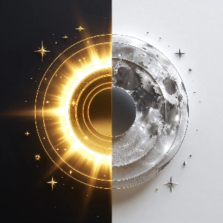Golden Sun and Silver Moon Celestial Duo Art