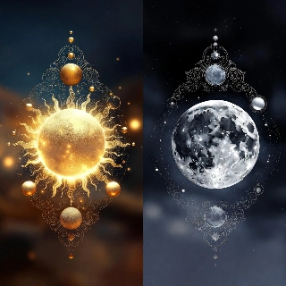 Golden Sun Silver Moon Celestial Duo Ornate PFPs