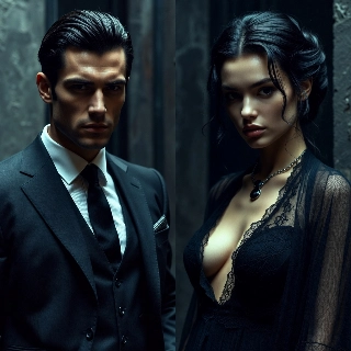 Mafia Couple Noir Elegant Suits
