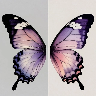 Purple Butterfly Wings One Wing Each Aesthetic PFPs