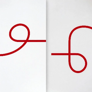 Red String of Fate Minimalist Line Art PFPs