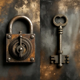 Vintage Lock and Key Metallic Bestie Matching PFPs