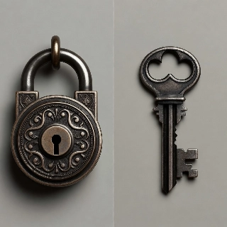 Vintage Metallic Lock and Key Matching PFPs
