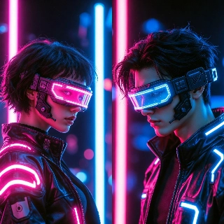 Cyberpunk Duo Neon Pink Electric Blue Visors