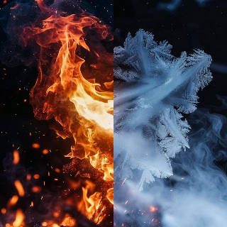 Fire and Ice Clashing Energy Abstract PFP