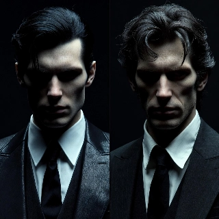 Mafia Couple Noir Style Elegant Suits PFP