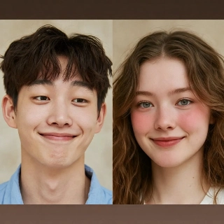 รูปโปรไฟล์คู่รักยิ้มแย้มเข้าชุดกันอย่างสวยงาม