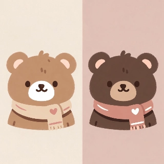 Cute Milk and Mocha Bears Trio Matching PFP