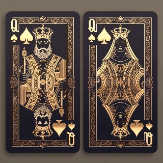 Luxury Gold King Queen Cards Matching Trio PFP
