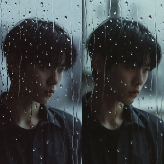 ภาพโปรไฟล์เข้าชุดกันสามภาพ "หน้าต่างสายฝนอันแสนเศร้า"
