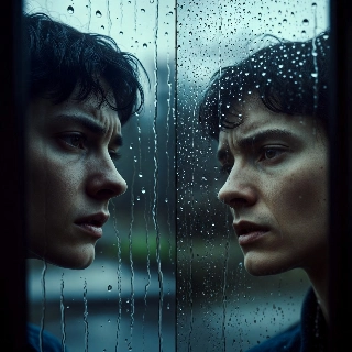 ภาพถ่ายสามภาพที่เข้าชุดกันในบรรยากาศสายฝนอันแสนเศร้า