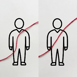 Red String of Fate Minimalist Line Art Trio PFPs