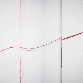 Trio Red String of Fate Minimalist Line Art