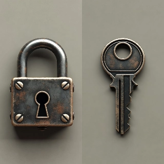 Vintage Lock and Key Trio Matching PFPs Metallic