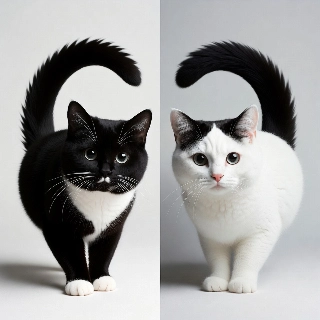 Yin Yang Black White Cats Matching PFP