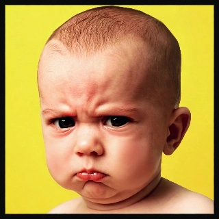 Angry Grumpy Baby Serious Glare Meme Portrait