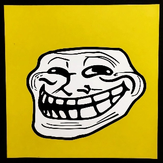 Classic Troll Face Meme Bold Outline Style