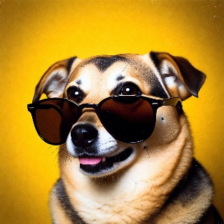 Cool Dog Wearing Sunglasses Retro Vibe Portrait
