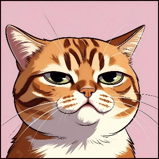 Sarcastic Side Eye Orange Tabby Cat Illustration