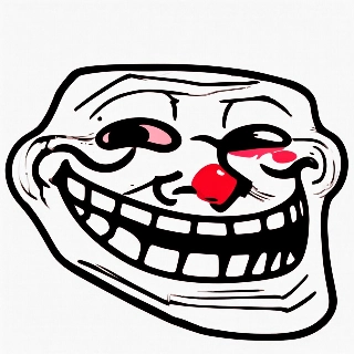 Classic Troll Face Meme Cartoon Drawing