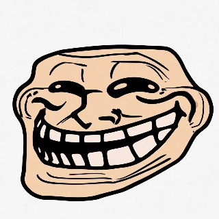 Classic Troll Face Meme in Cartoon Style