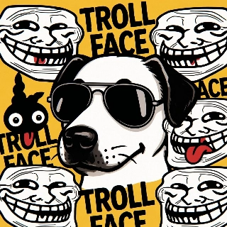 Cool Sunglasses Dog Troll Face Meme
