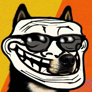 Cool Troll Face Dog Sunglasses Meme Art