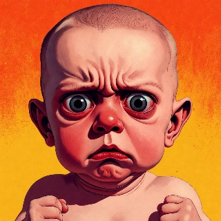 Angry Baby Serious Funny Cartoon PFP